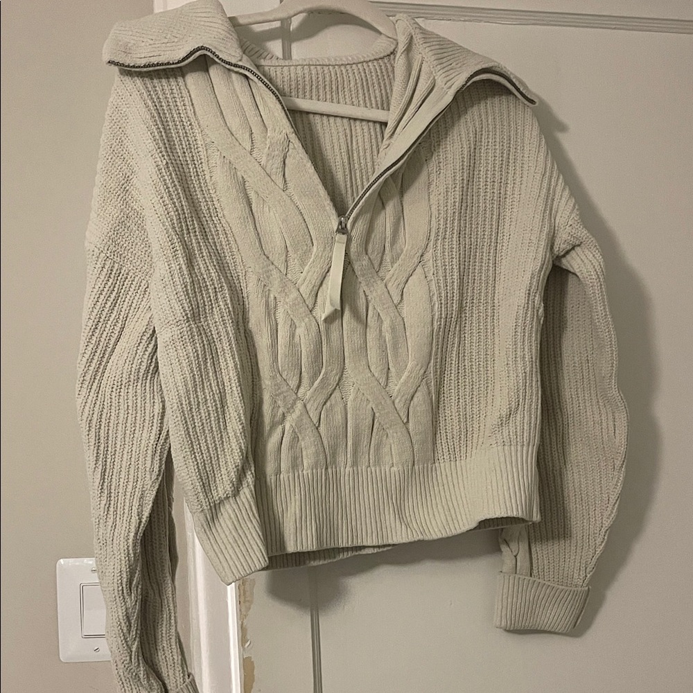 lululemon athletica Cream Cowl Neck Sweater